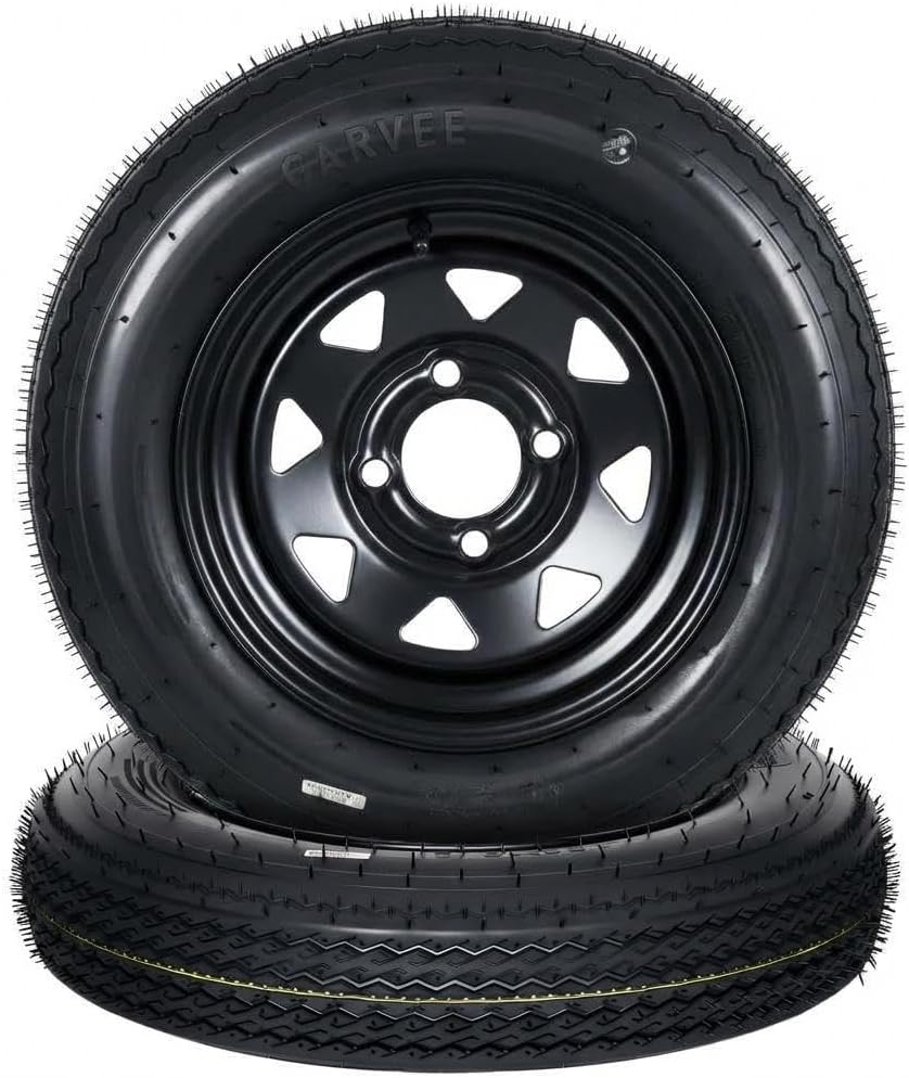 AutoSteelix 4.80-12 Trailer Tires w/ Rims (2-Pack)