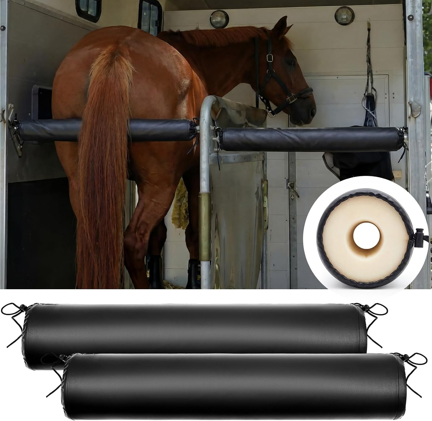 Maasechs Horse Trailer Chest/Butt Bar Cover, 30" Black
