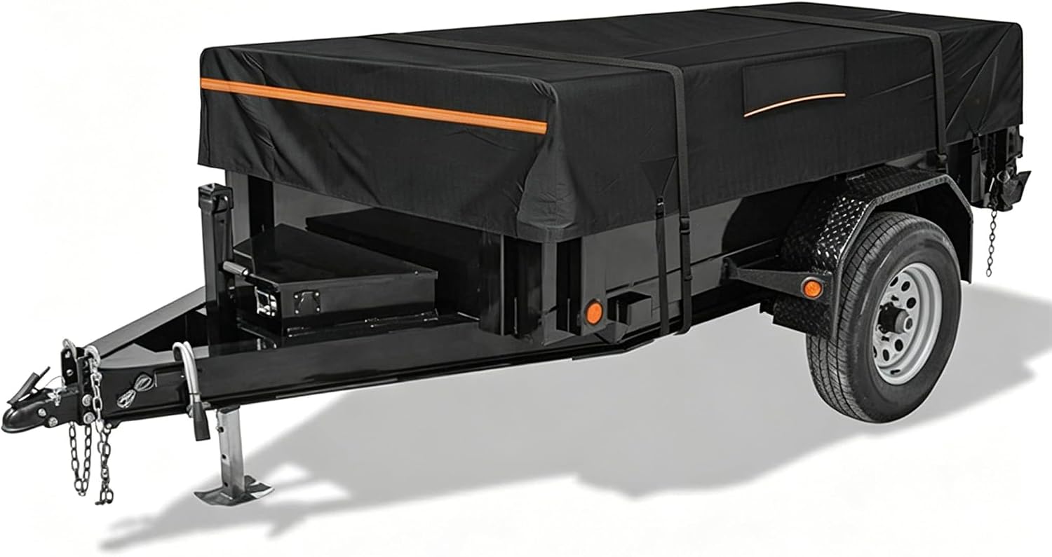 Black Trailer Cover for Lawrimore 7x14' Dump Trailer