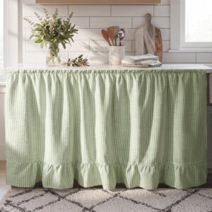 VitalCozy Sage Green Cabinet Curtain 28" x 51"