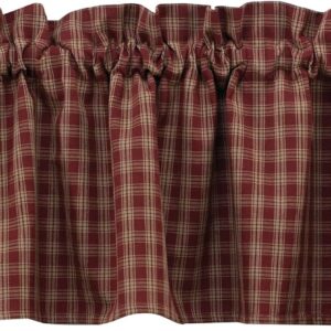 Park Designs Farmhouse Kitchen Valance - Sturbridge Red Plaid 72x14