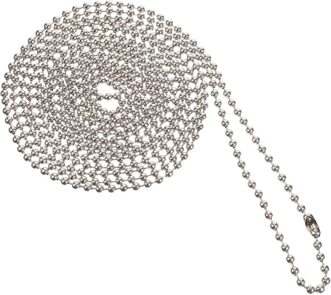 Beavorty Metal Beaded Chain for Roller Blinds 133.85in Silver