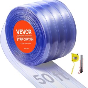 VEVOR Clear PVC Strip Curtain, 50 ft x 8 in