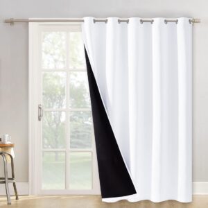 NICETOWN Blackout Door Curtain 62x84in White