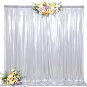 Silver Sequin Backdrop Curtains 10x10ft - 2 Panels