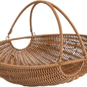 Quincry Handwoven Wicker Garden Basket – Perfect for Harvest & Picnic
