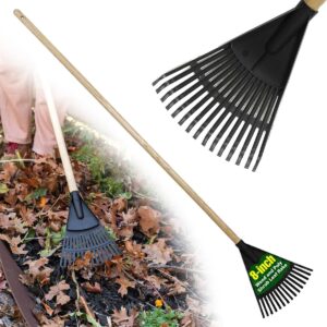 8 Inch Garden Leaf Rake with Wood Handle