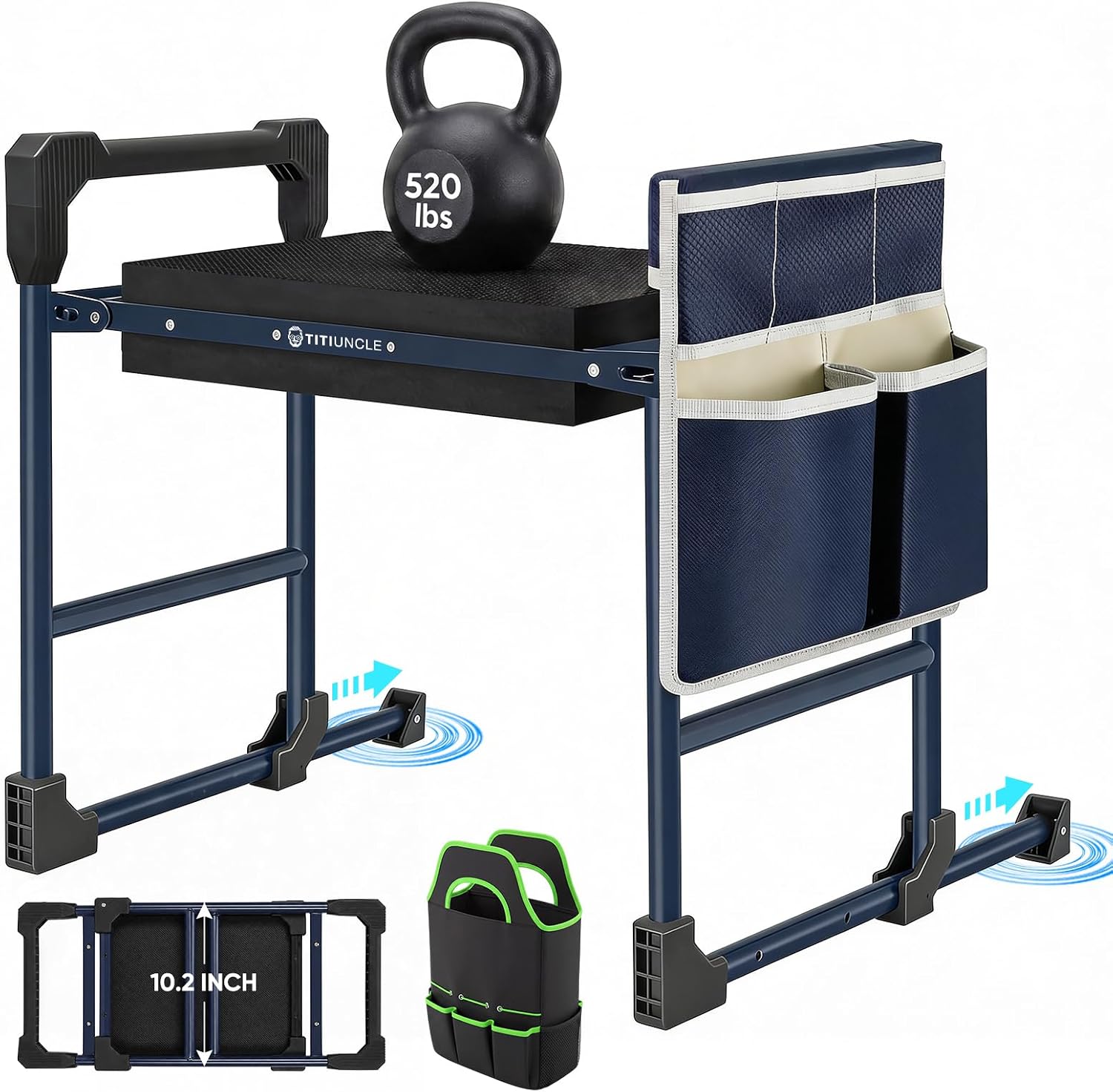 Heavy-Duty Garden Kneeler & Seat, Foldable Gardening Stool