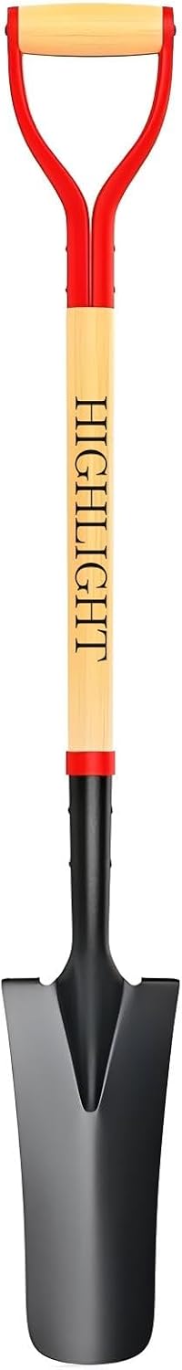 HIGHLIGHT 45in Digging Spade with D-Grip & Wood Handle