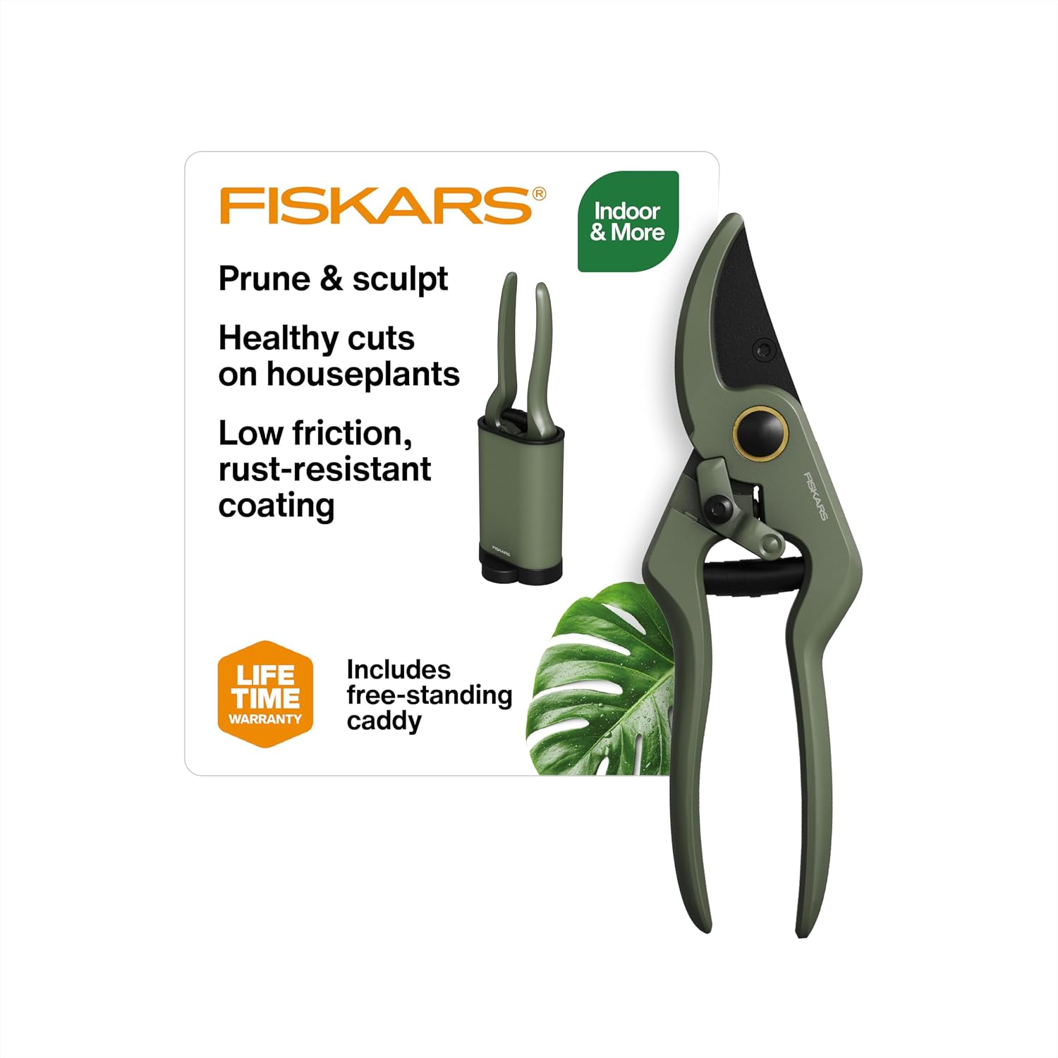Fiskars Plant Sculpting Pruner & Holder, 7" - Precision Bypass Shears