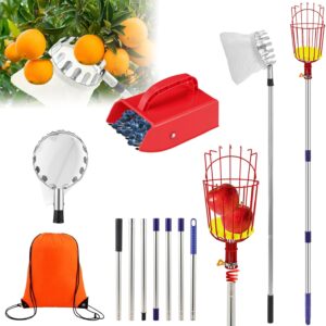 4-Piece Fruit Picker Tool Set - 11.5 ft Telescoping Pole