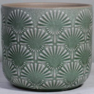 Xiaan Jiaju Boho Ceramic Flower Pot, Mint Green, 6.7"