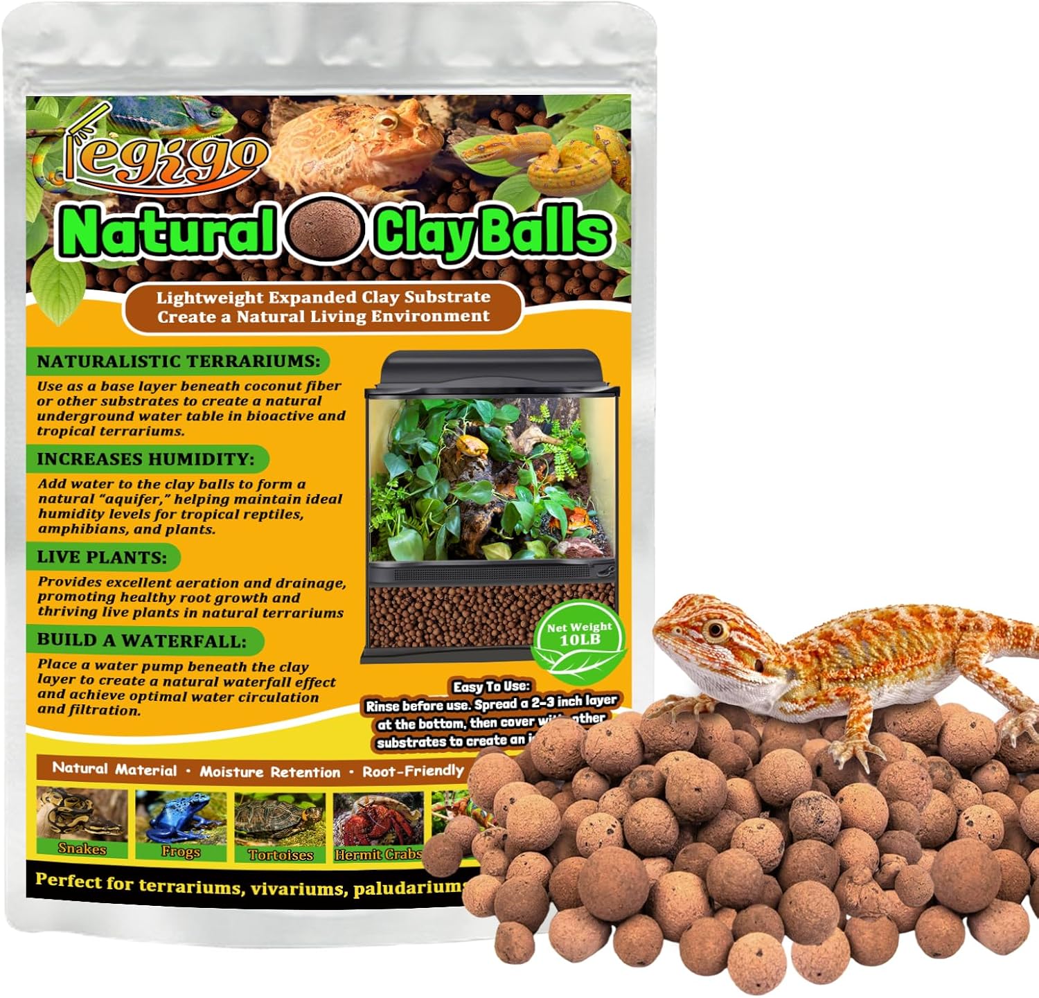 Legigo 10LBS Leca Balls for Reptile Terrariums