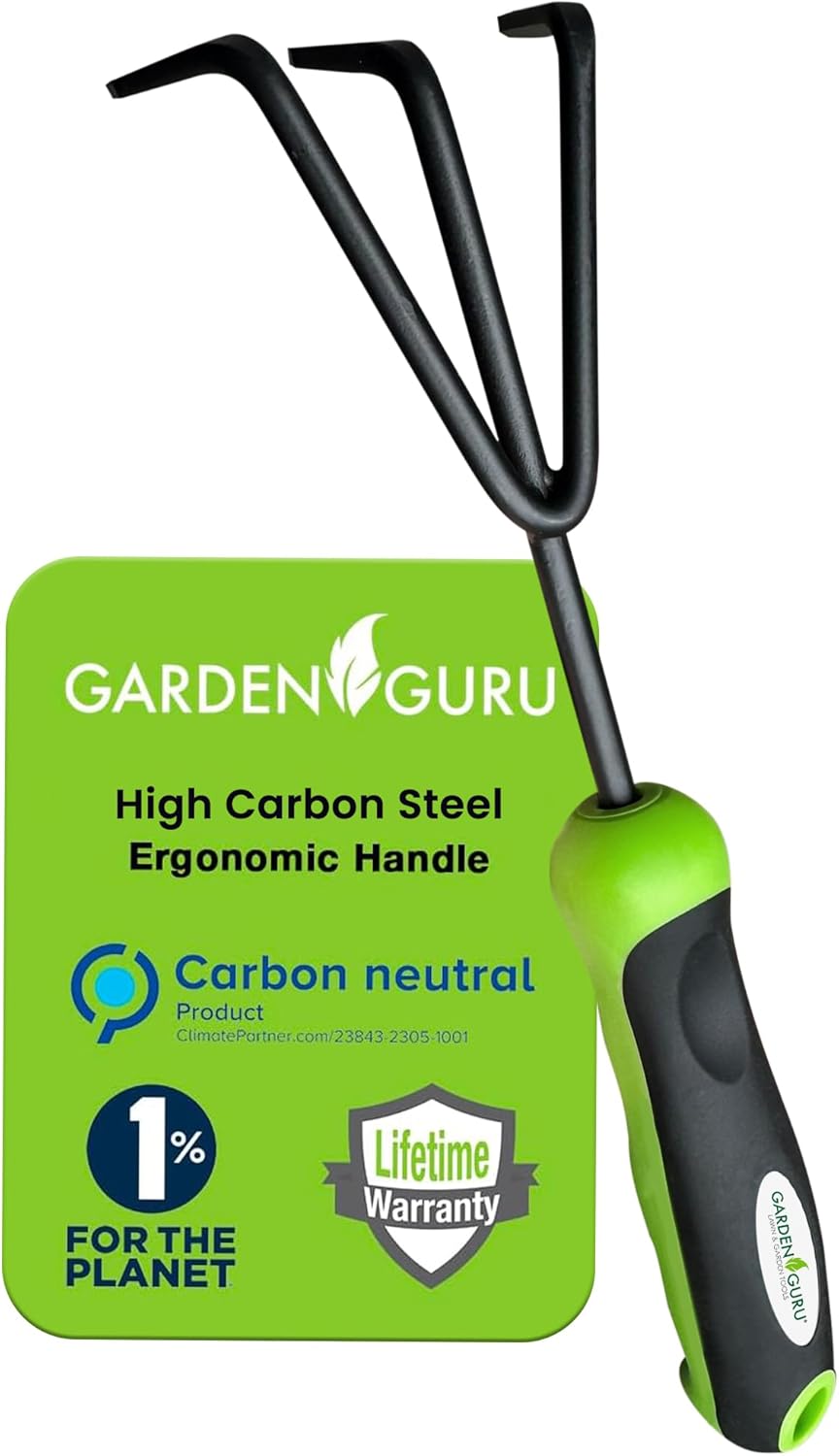 Garden Guru Hand Cultivator - Rust-Resistant Steel Tool