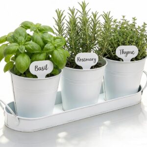 Hiceeden 3-Piece White Herb Garden Planter Set
