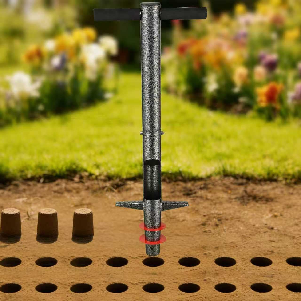 Premium Bulb Planter Tool - 33.5in Handle, Auto Soil Ejector