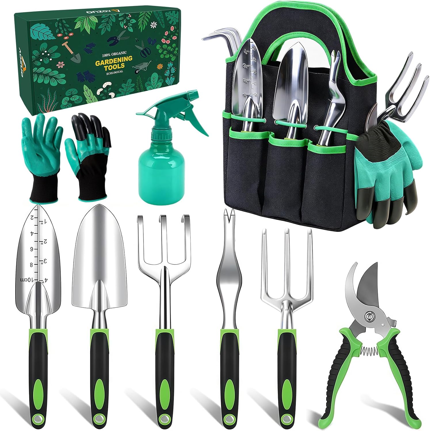 Premium Garden Tool Set with Organizer Bag - 9 Pieces