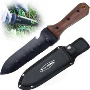 PERWIN Hori Hori Garden Knife with Sheath - 7" Stainless Steel Blade