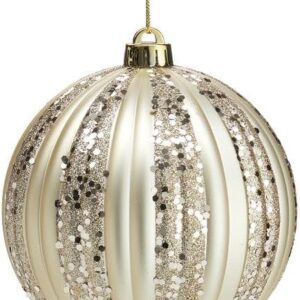Gold Glitter Ball Ornament 6" - Festive Decor