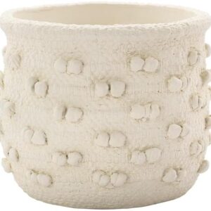 Napco Imports 6x6.5in White Textured Planter