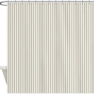 CafePress Grey Ticking Shower Curtain - Fun Bath Décor