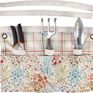 Mixed Floral Canvas Gardening Apron with Tool Pockets