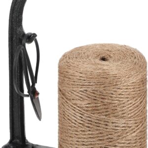 Black Cast Iron Twine Holder Set with Scissors & Jute
