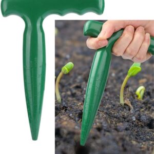Green Plastic Seed Planter Tool, 6.9 Inch Dibber