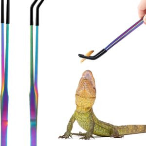 OLIISS Reptile Feeding Tongs - 2 Pack, 10.6" Stainless Steel
