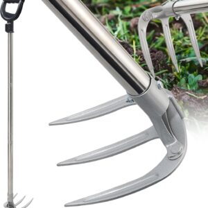 Hand Rake Long Handle - 74" Cultivator & Weeding Rake