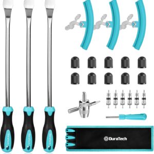 DURATECH 14.5" Tire Spoon Set – 24-Pc Tire Iron Kit w/ Rim Protection