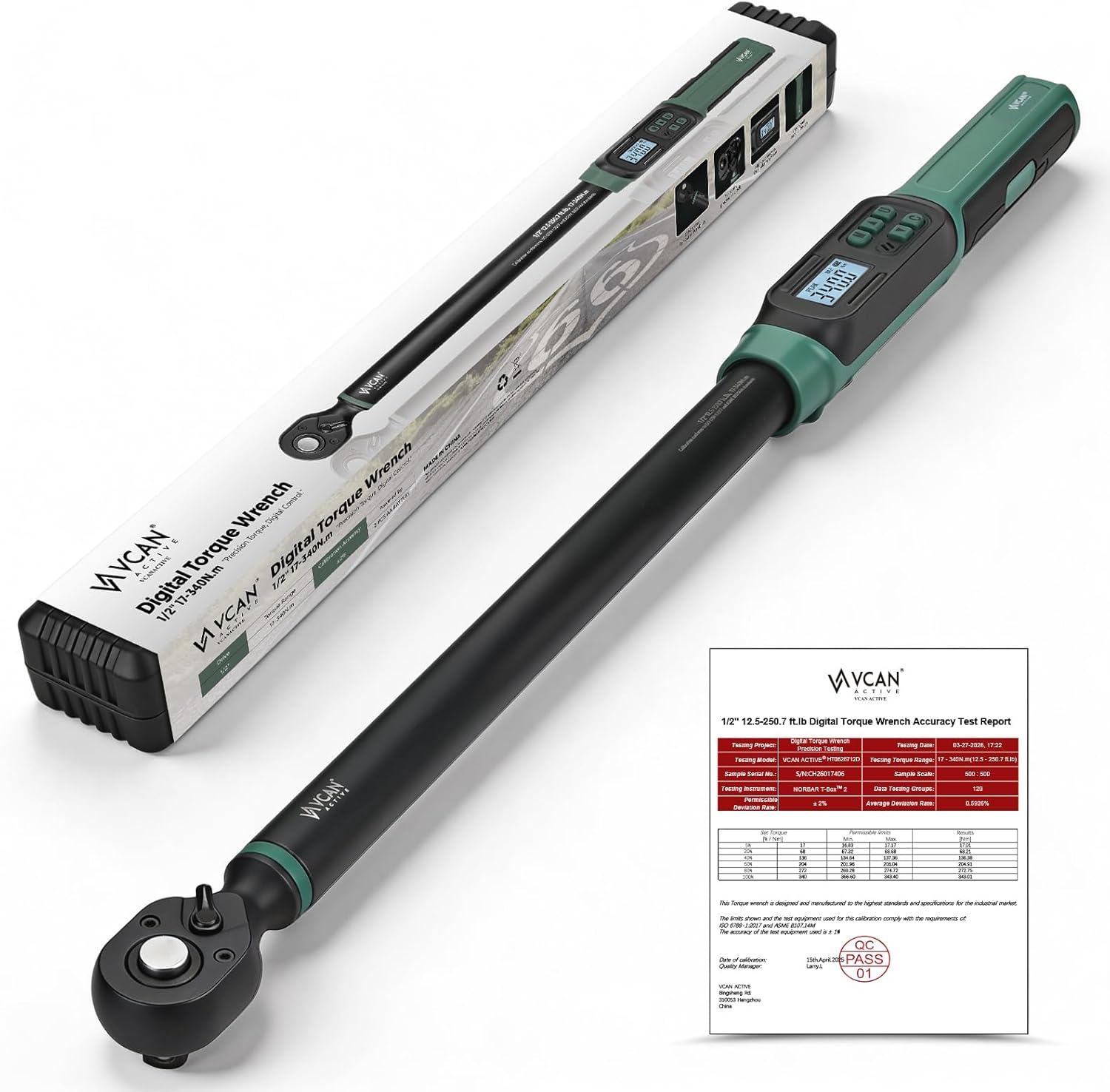 26in Digital 1/2 Torque Wrench ±2% 12.5-250Ft-lbs