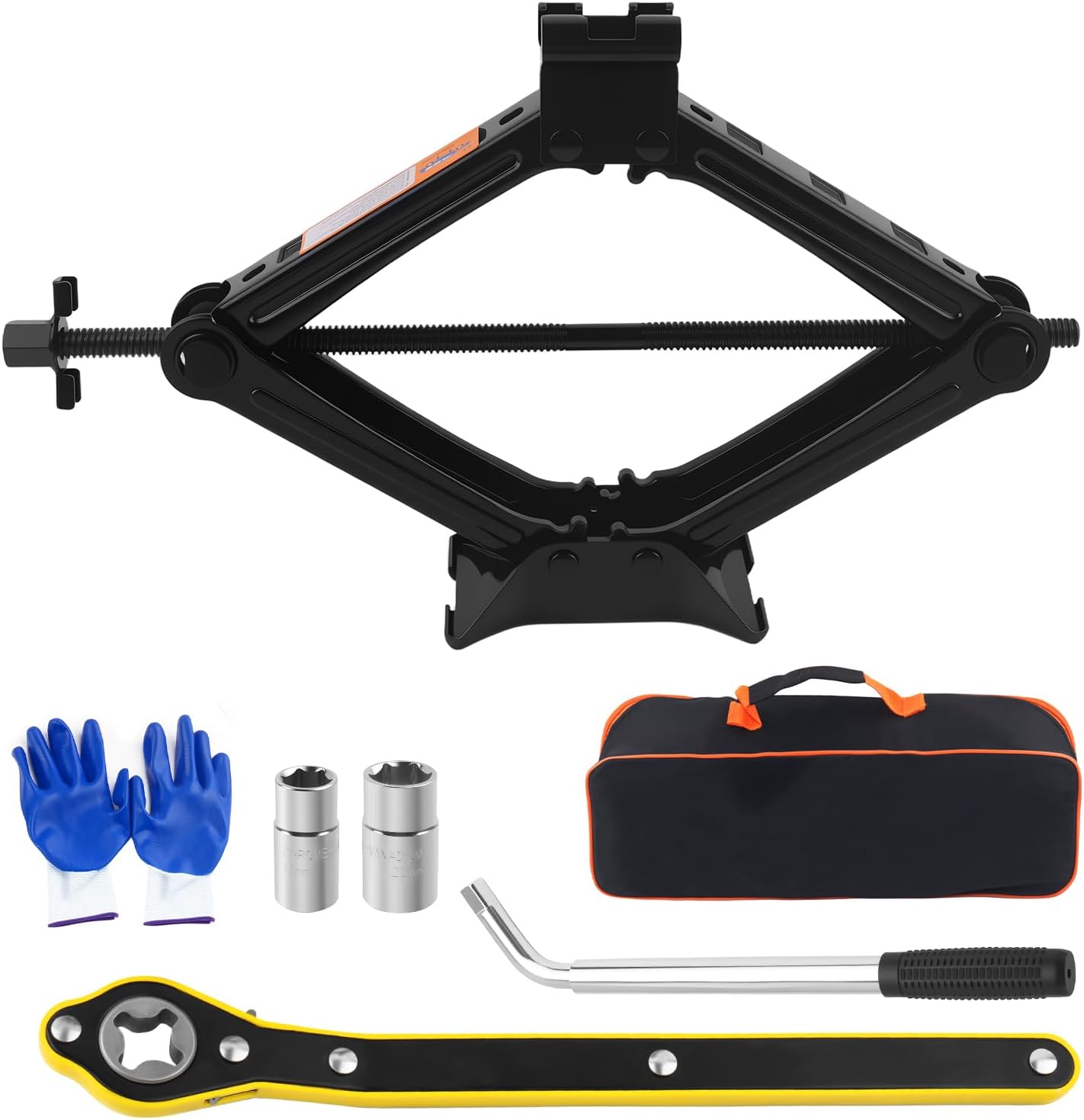 2T Heavy-Duty Scissor Jack & Car Tool Kit