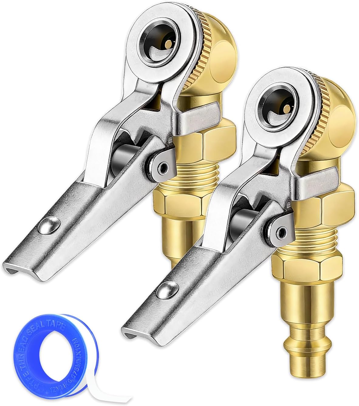 2-Piece 1/4" NPT Locking Air Chucks for Tires