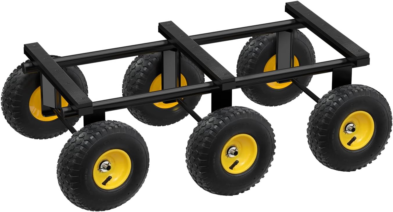 Heavy-Duty 1300 Lbs All-Terrain Dolly - 6 Wheels