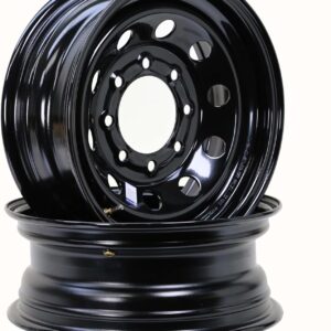 LIBRA 16x6 Black Mod Trailer Wheels, 8 Lug Set