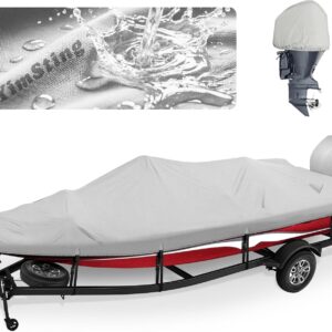 14-15 ft Heavy Duty Boat Cover, Waterproof Gray