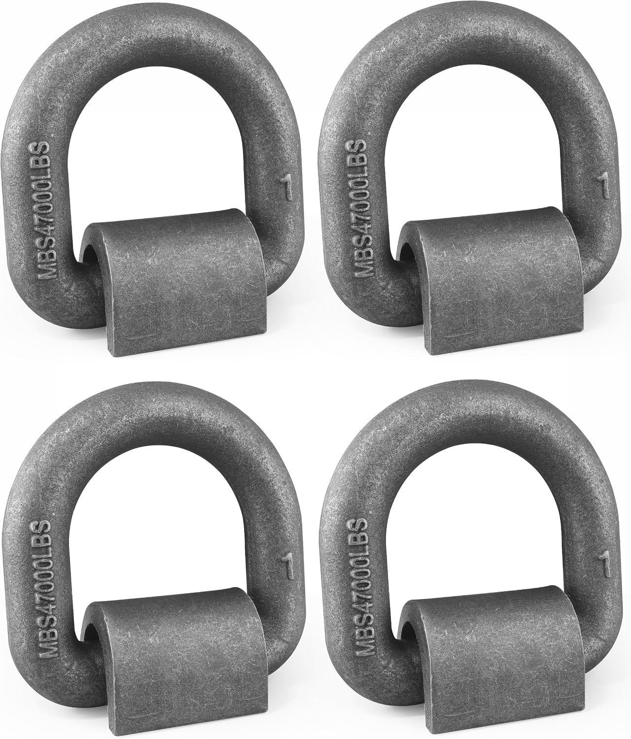 4-Pack 1in Heavy Duty Weld-On D-Ring for Trailers 47,000 lbs
