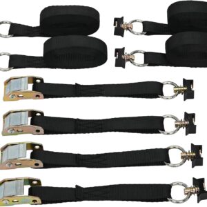 lukar 4-Pack 1in x 10ft L-Track Ratchet Straps, 3500Lbs