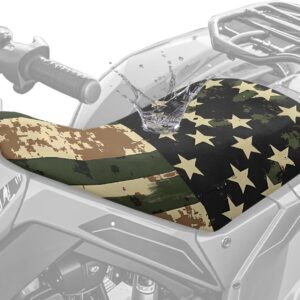 Dreaweet ATV Seat Cover - Waterproof Army Camo US Flag
