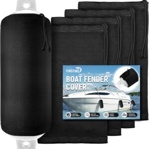 Boat Fender Covers 4-Pack 8" x 22" Black