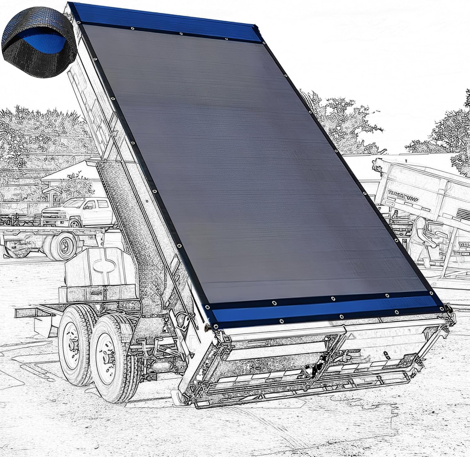 7x18 Heavy-Duty Dump Trailer Tarp - SUMORISE
