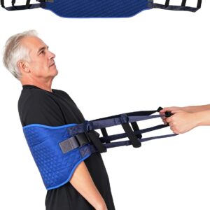 Blue Padded Transfer Sling with Multi-Grip Handles