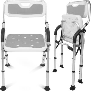 Vive Folding Shower Chair with Arms & Back - Compact & Safe