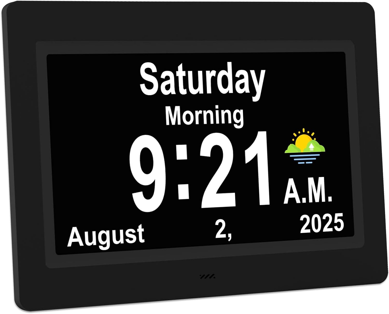 SSYA Dementia Clock w/ Day & Date, 13 Alarms, Black