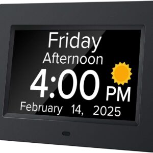 Senior-Friendly Digital Alarm Clock with Voice Time - Black