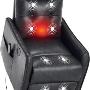 cinkehome Lift Chair Recliner w/ Heat & Massage (Dark Grey)