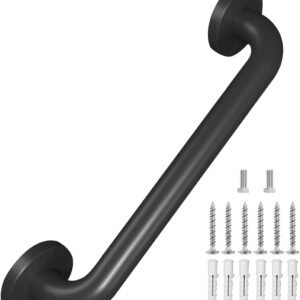 Matte Black Stair Handrail - 12in Safety Grab Bar