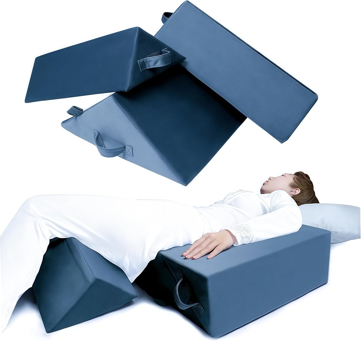 3-Piece Bed Wedge Pillow Set for Pain Relief & Recovery