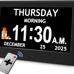 FLYRUIT 7" Dementia Clock for Seniors with Date & Alarms